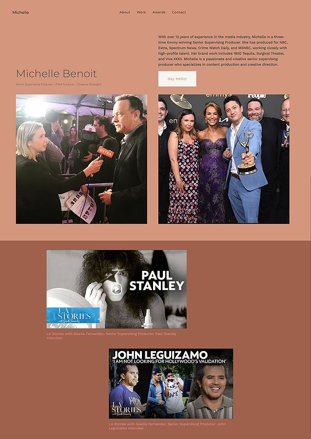 Michelle Benoit Portfolio Website Examples