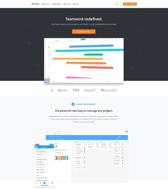 Application de productivité de gestion de projet FLow