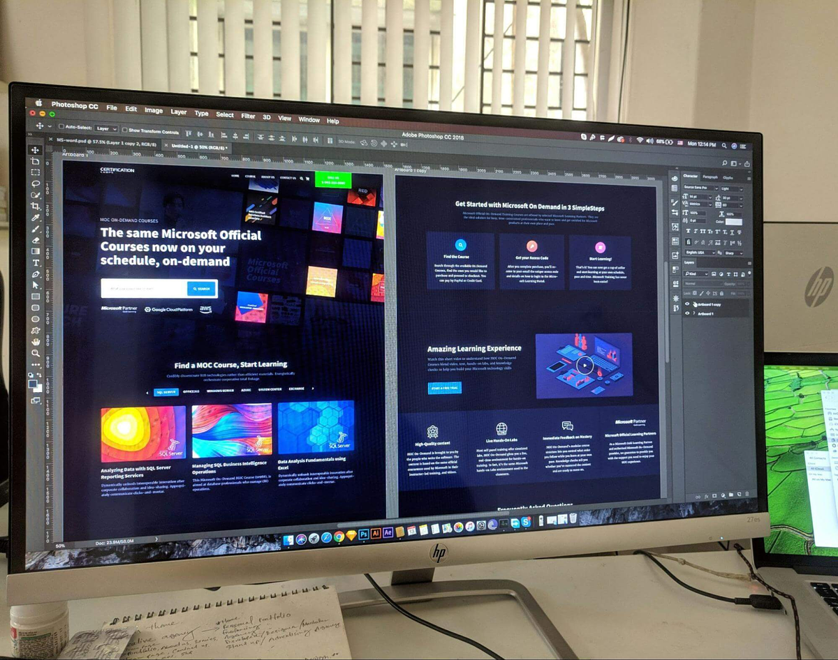 Image of UX/UI designing on a desktop