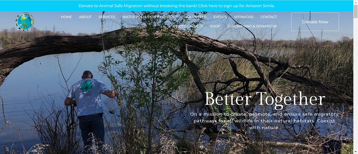 non profit website of Animal Safe Migration