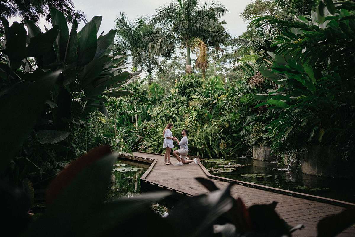 Photographer capturing engagement at Nayara Springs Costa Rica