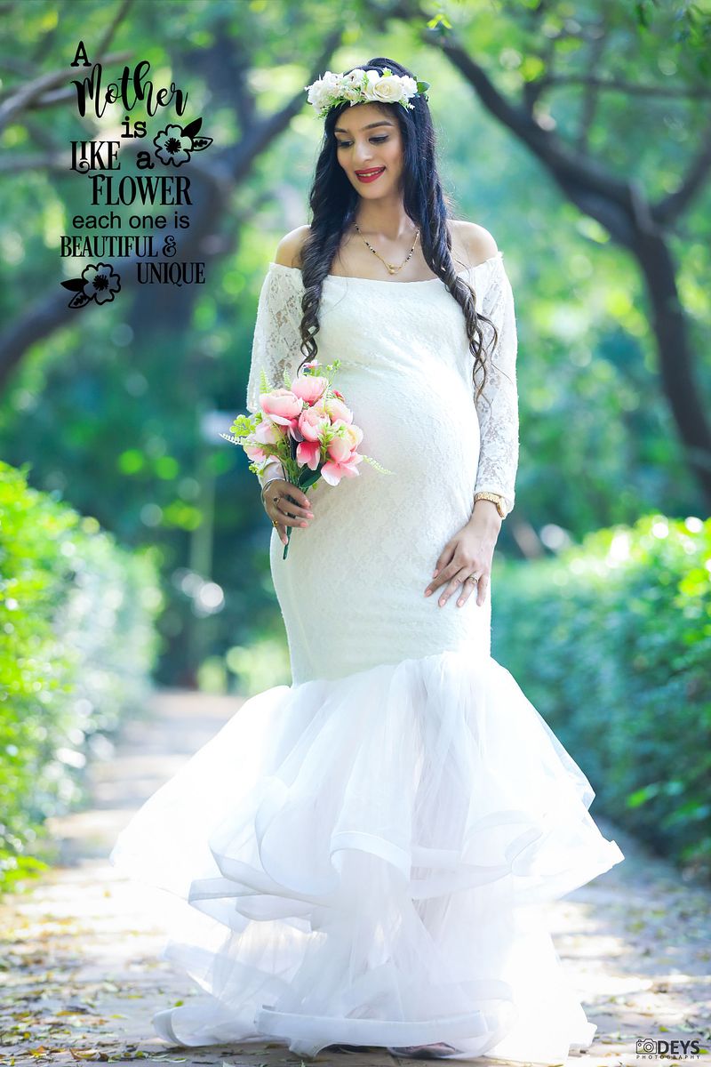 DP019 - White Net Ruffled Puffy Gown