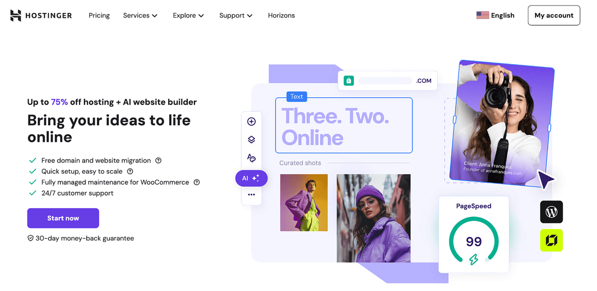 Hostinger homepage screenshot