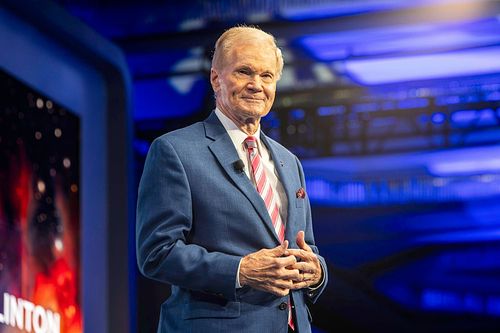 Bill Nelson, NASA Administrator, delivering a spotlight address on climate change and global health at Clinton Global Initiative 2024 Annual Meeting in Philadelphia, captured by professional event photographer.