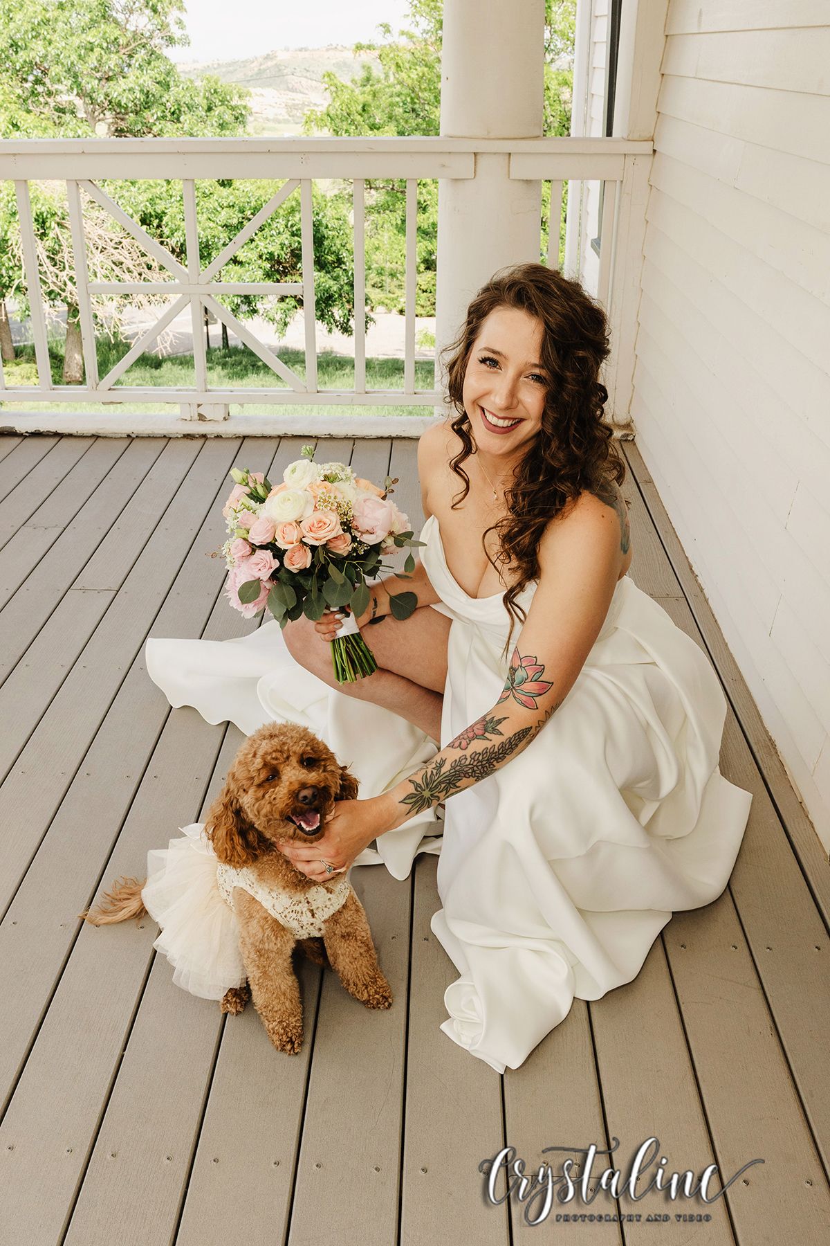 Bride with her dog