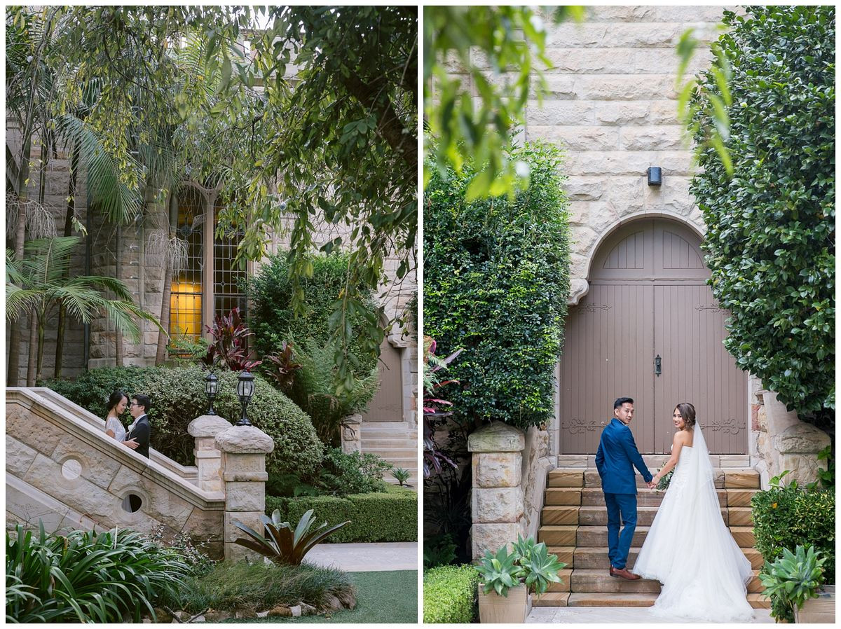 Elegant bridal portraits of the newlyweds in a scenic outdoor setting at Curzon Hall.