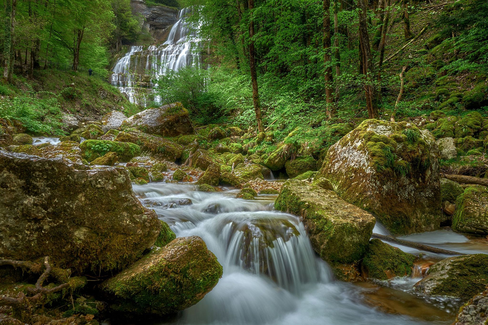 Downstream from Cascades du Herisson - Jura, France