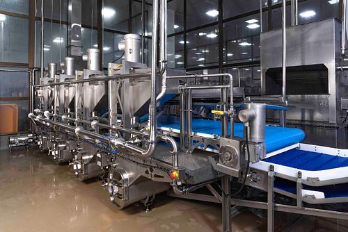 Inside view of the food processing machine.