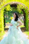 DP020 - Ruffled Tea Green Maternity Shoot Gown