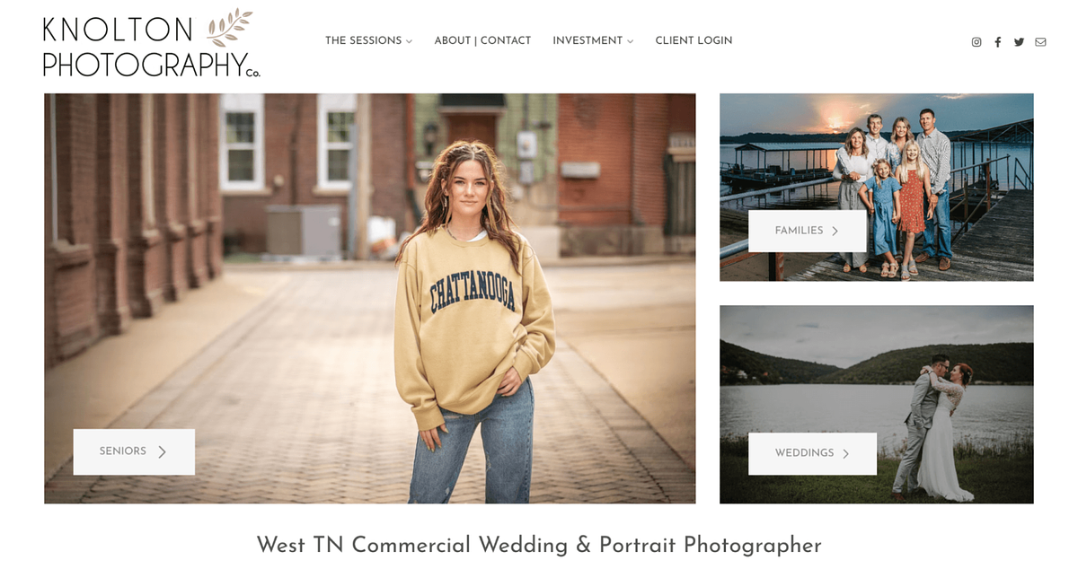 Knolton Photography website screenshot