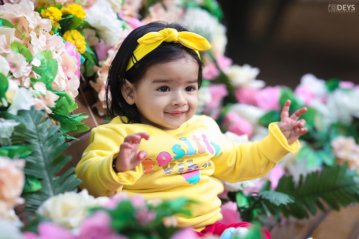 Cute baby girl photography in Delhi at studio