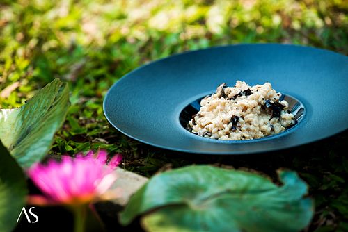 Food Photographer : Outdoor food photopraphy of  Risotto for Chef Sanjeev Kapoor at U Tropicana, Alibag.
