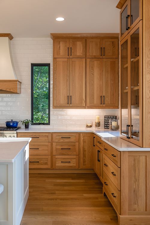 view of white oak cabinets in corner