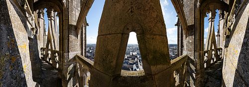 chartres, cathedrale,gothique,panoramique tour gothique
