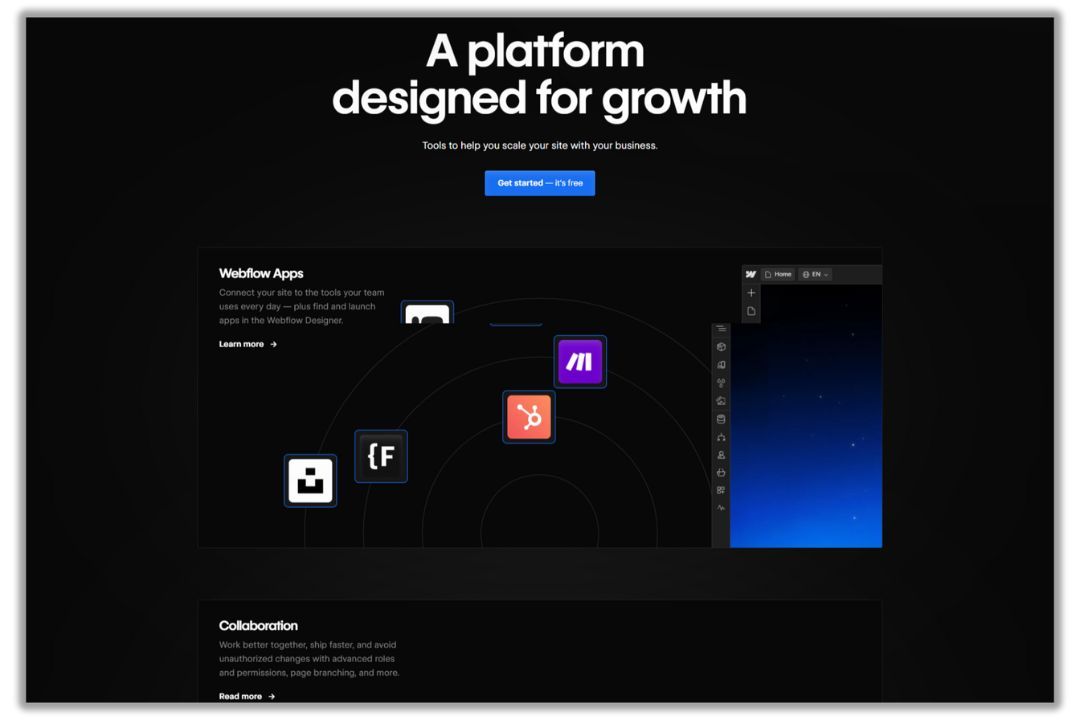 Construtor de sites Webflow