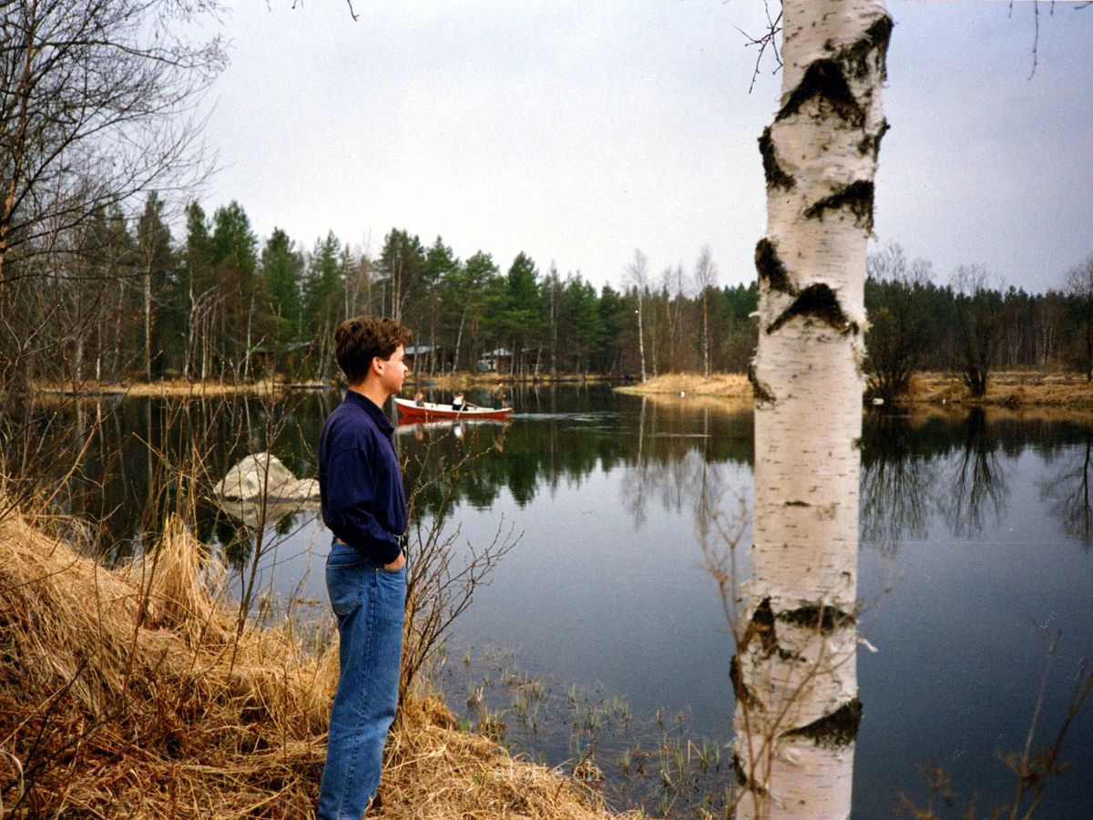 Martin Potter by a lake in Finland during a gap year