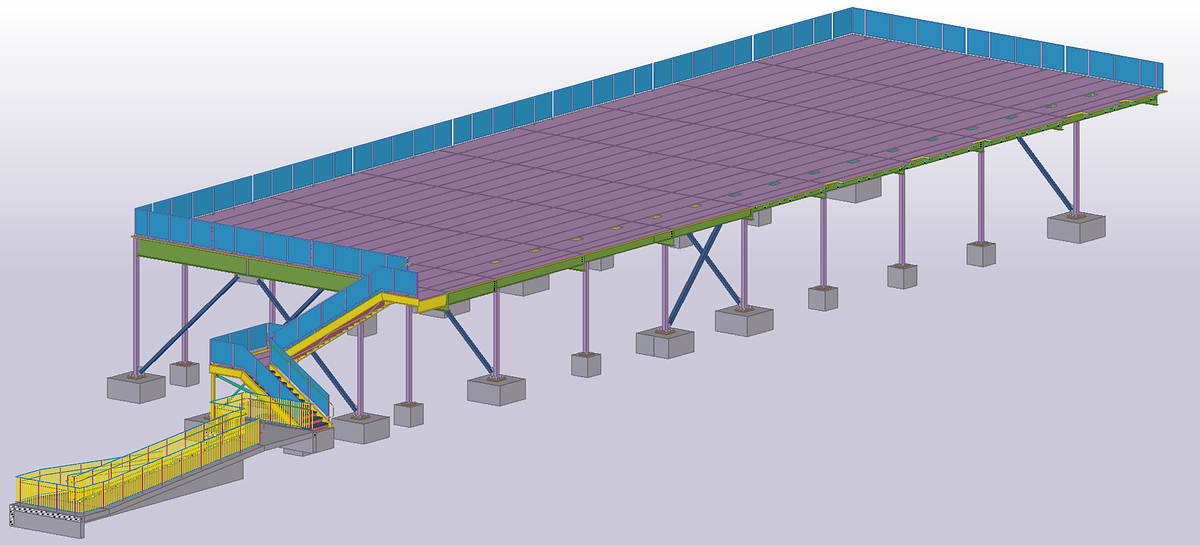 Tekla model for theater and auditorium structural steel design