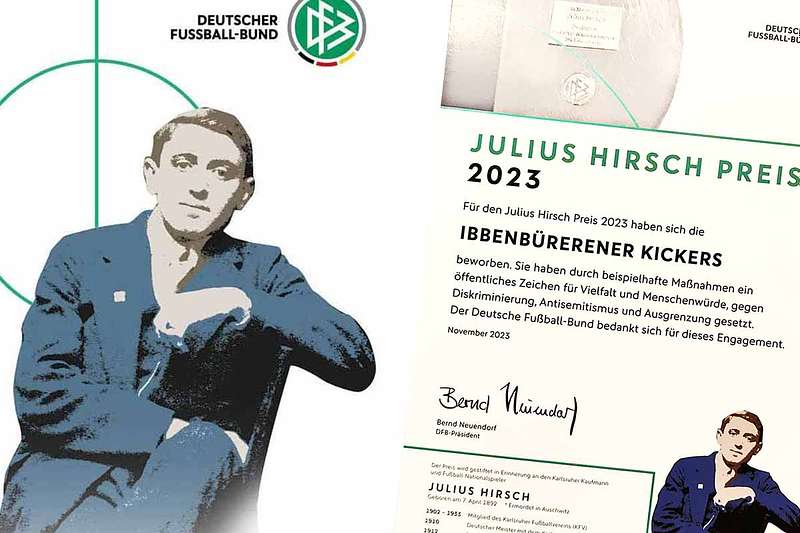 Julius-Hirsch Urkunde 2023 für Engagement gegen Ausgrenzung und Diskriminierung