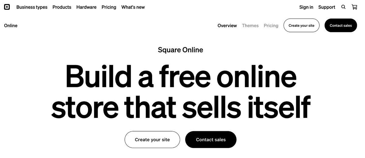 Square Online homepage