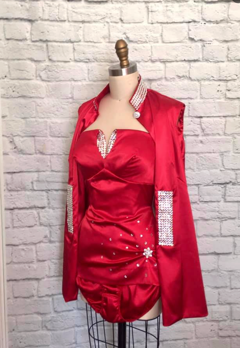 Red Rhinestone Pinup Coverup Vest- Marilyn Style