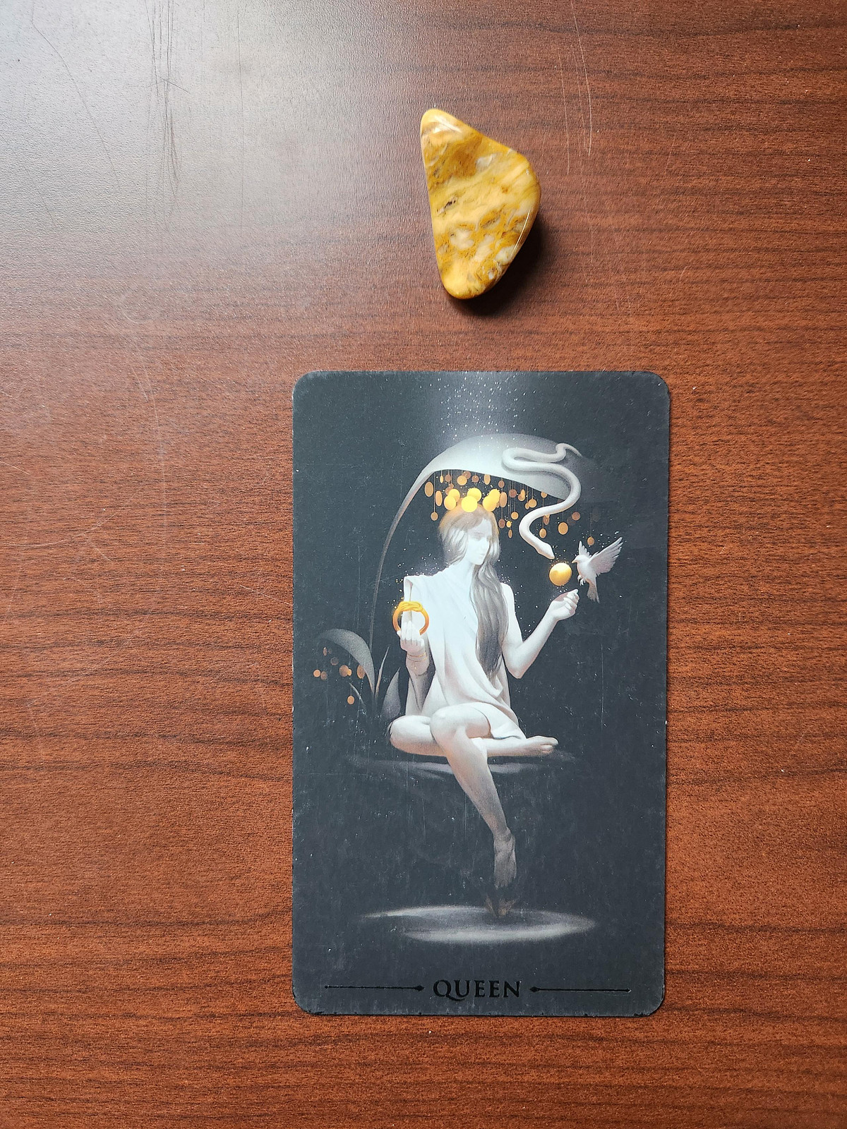 Yellow Jasper and the Queen of Pentacles