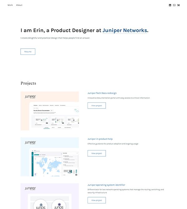 Erin L Portfolio Website Examples