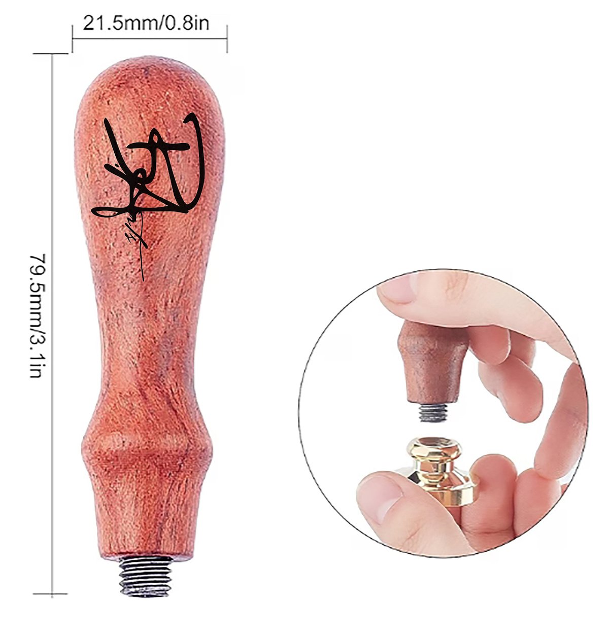 Personalized Engraved Handle for your Stamp at Bade Arts