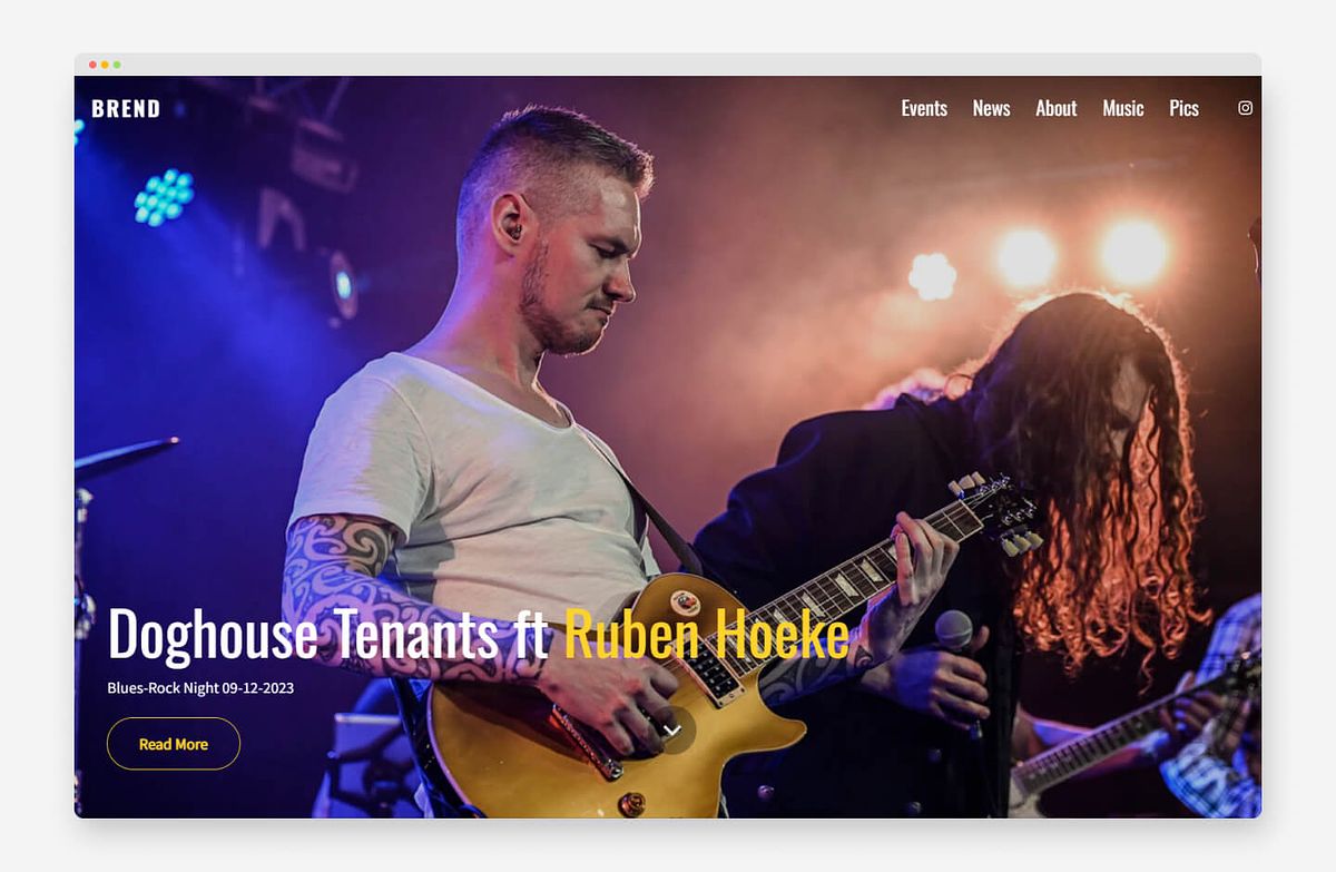 Brend Rock – Website zum Portfolio von Rockmusikern