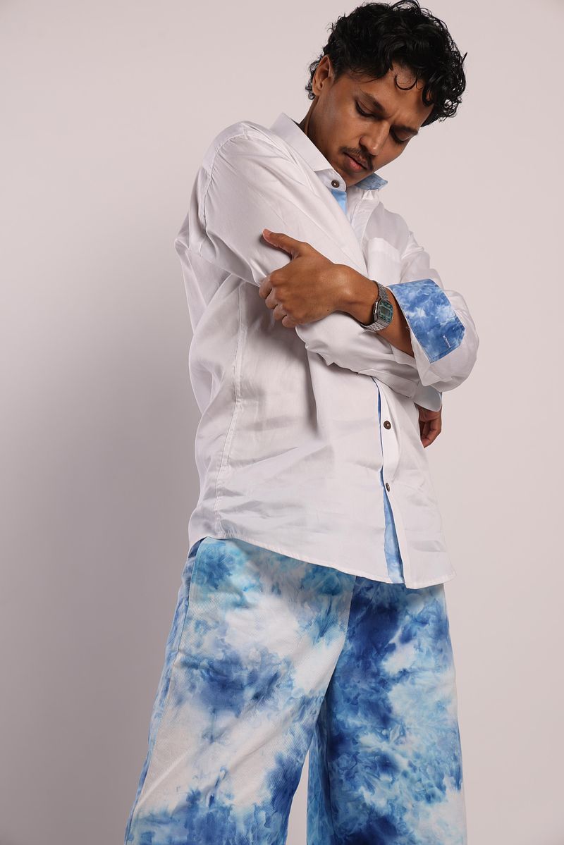 Relaxed Trousers Sky Drapes