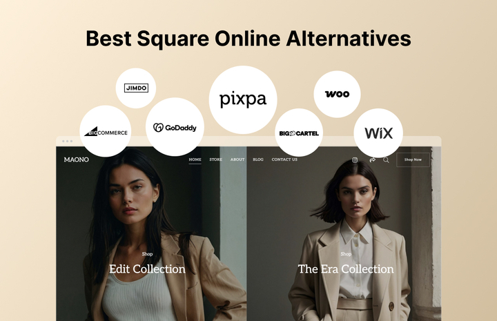 Infografik mit den besten Square-Online-Alternativen