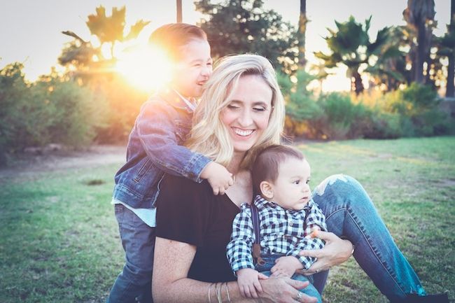 Zomerse familiefoto