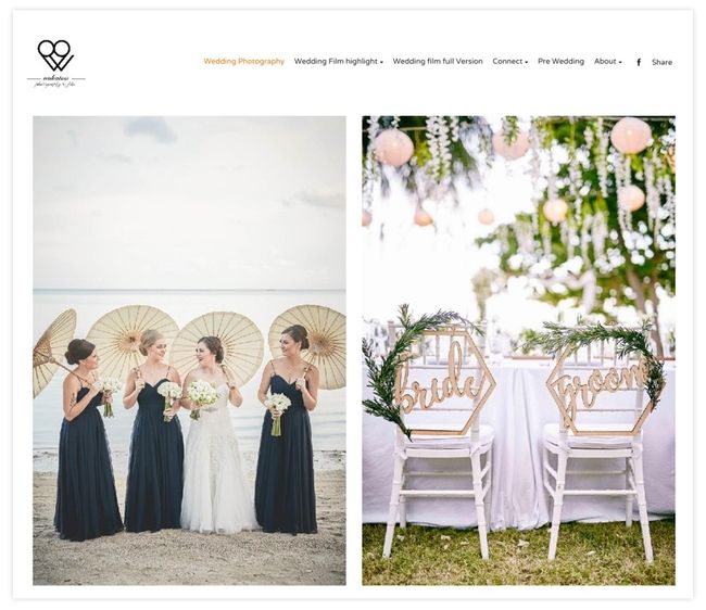 Site de portfólio de casamento Nokatoa