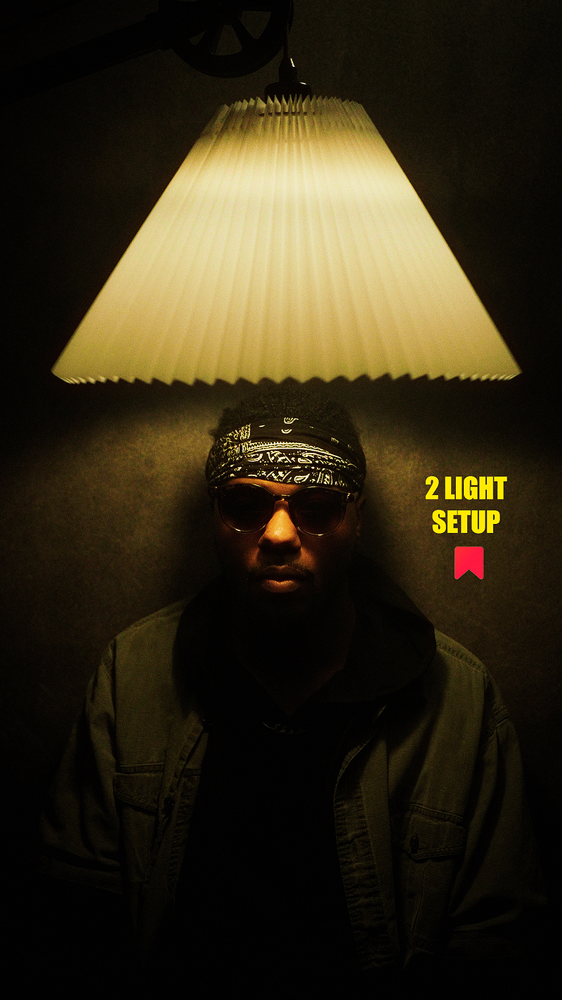 2 Light Lamp Shade Portrait Setup