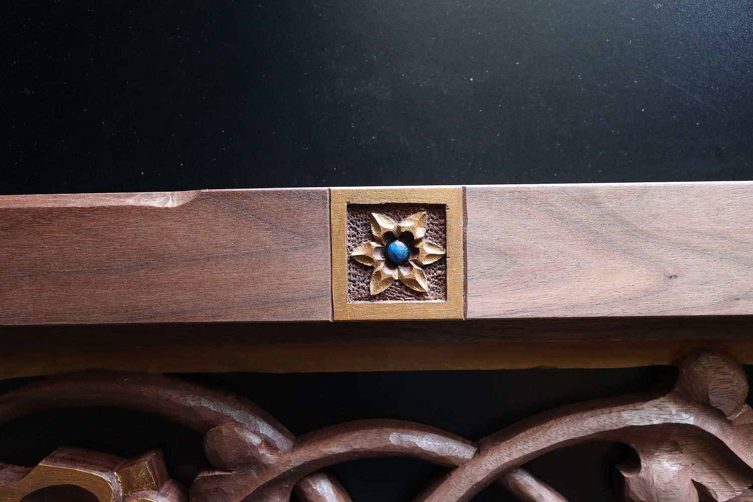 hand-carved and polychrome painted small star of bethlehem flower