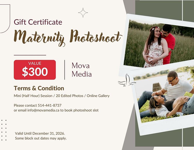 Maternity Photoshoot Gift Certificate