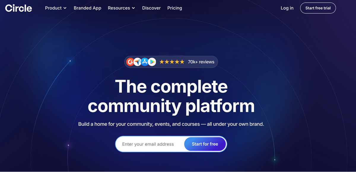 Circle's homepage screenshot