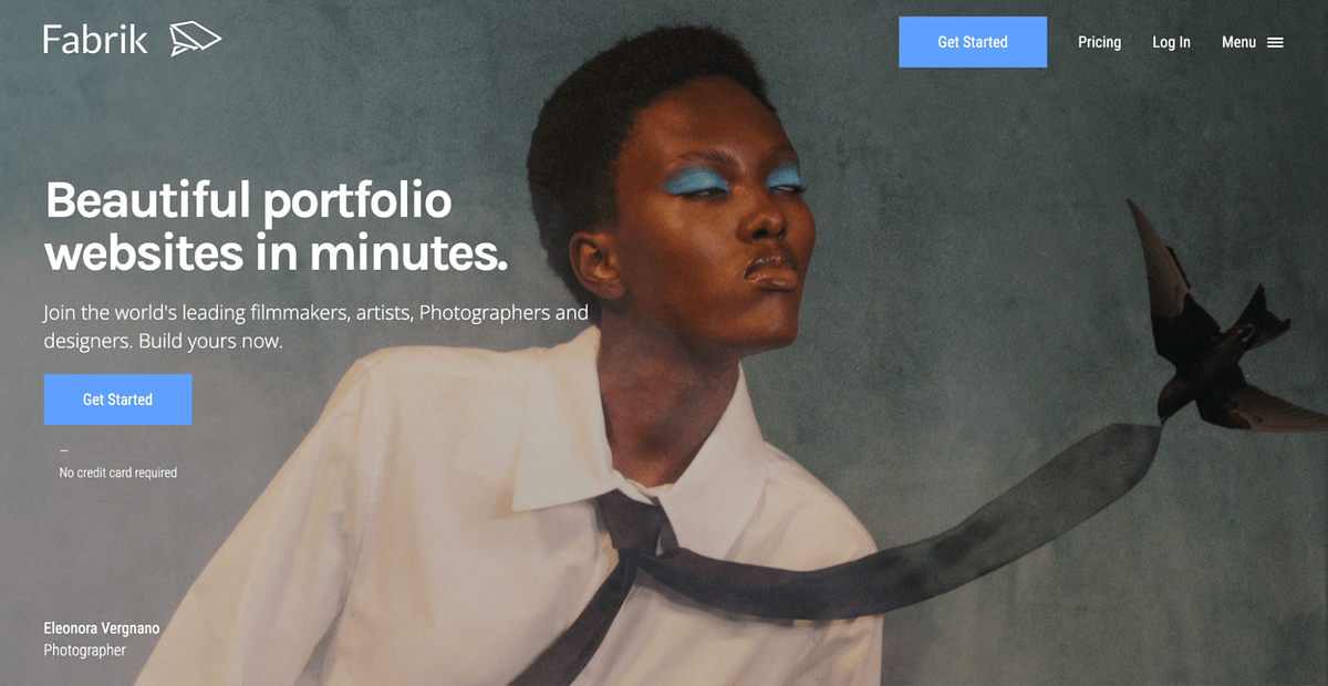 Screenshot of Fabriks's homepage