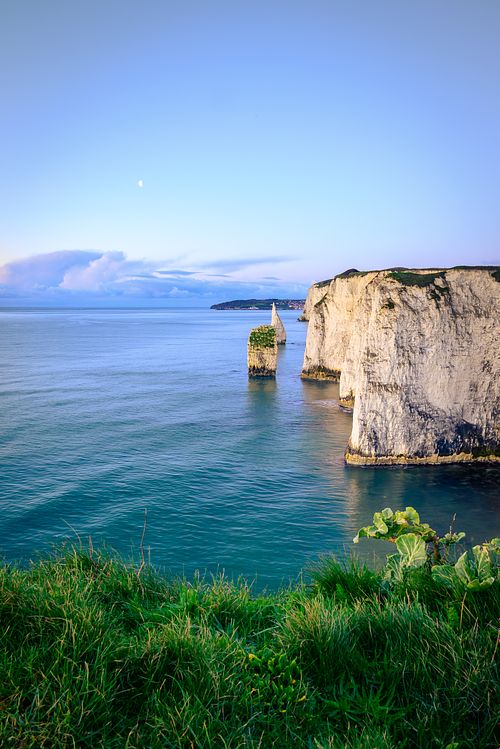 Setting Moon at Old Harry Rocks