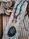 Geometric agate moss necklace