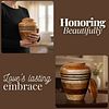 Classic Engraved Lines Wooden Cremation Urn – Handmade Natural Memorial