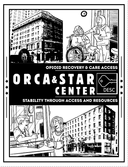 Evergreen illustration assets used in various fundraising campaigns, presentations, and graphics to help audiences visualized DESC's services and client population