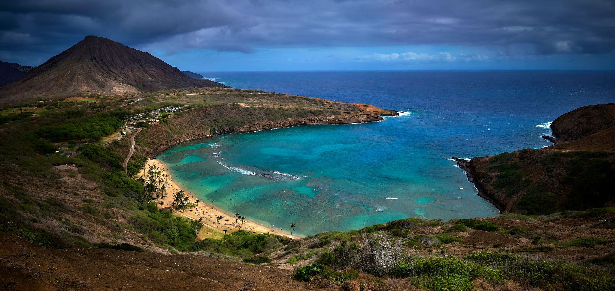 Hanauma Bay From Hills Above - Oahu, Hawaii