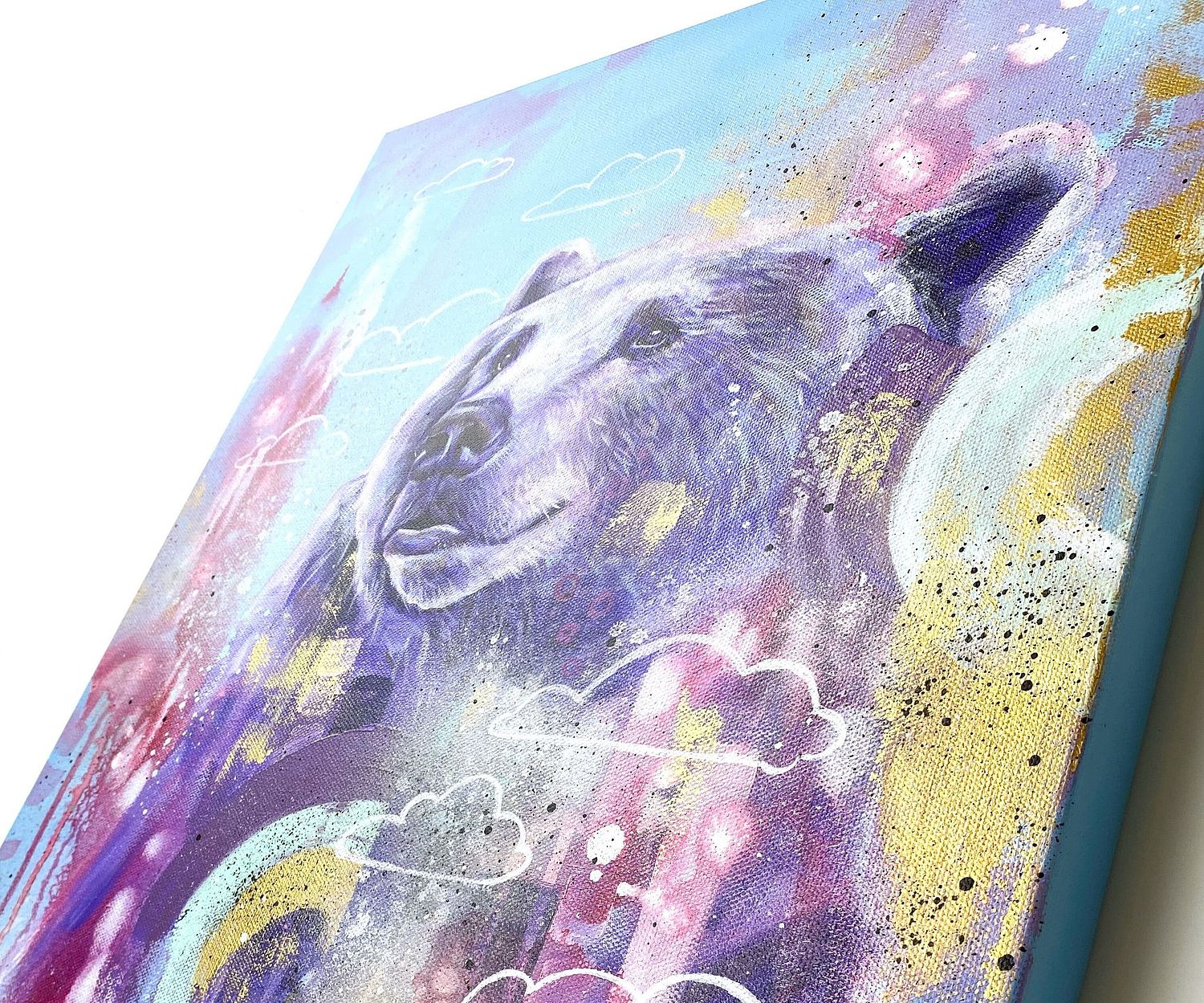 Photo showing texture of "Bloom" original painting by Ariana Zimmermann.