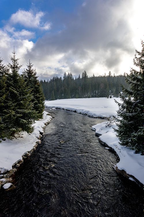 Un cours d'eau en hiver