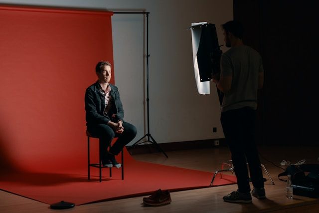 Image of a studio photoshoot being carried out