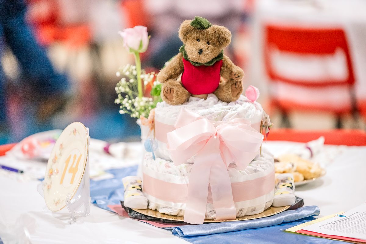 Holy Redeemer Community Baby Shower centerpiece by Cranberry Township, PA newborn photographer