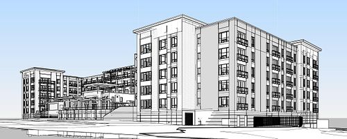 Residential Apartment Complex Modeled in Revit Architecture