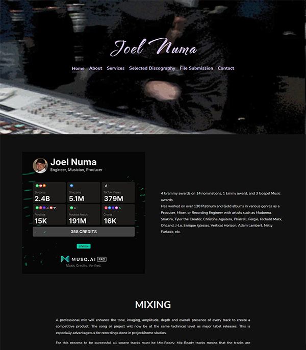 Joel Numa Portfolio Exemples de sites Web