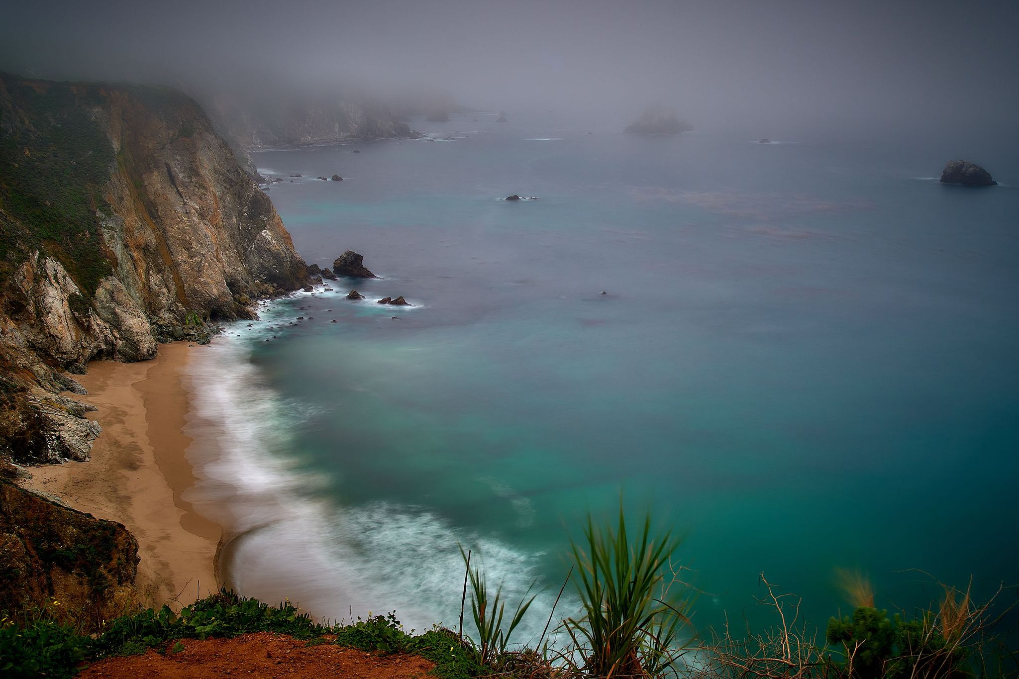 Big Sur Disappears in Fog - California