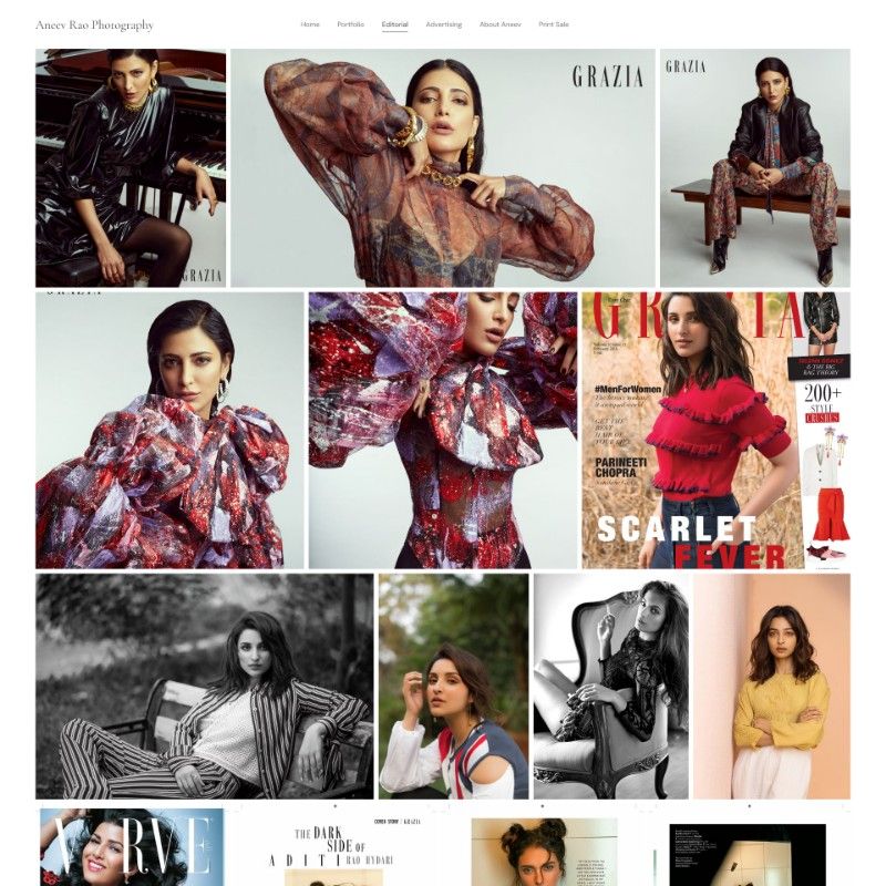 design de site de fotografia de moda minimalista